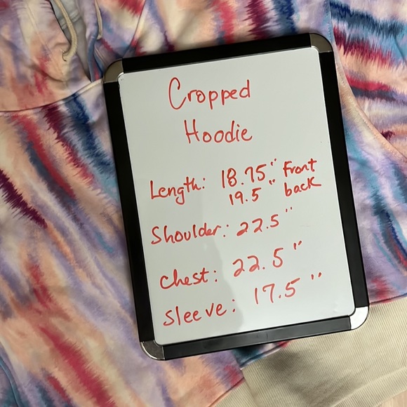 Comfy Cropped Hoodie Water Color Sweatshirt Womens Medium New - Picture 14 of 15